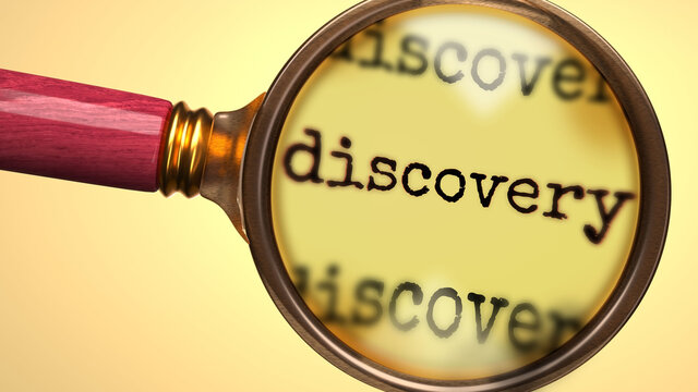 Magnifying glass over the word discovery during business assessment